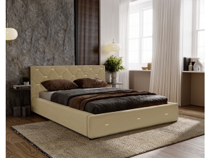 Lit de chambre rembourré GOLDEN PREMIUM avec un cadre et un conteneur de literie